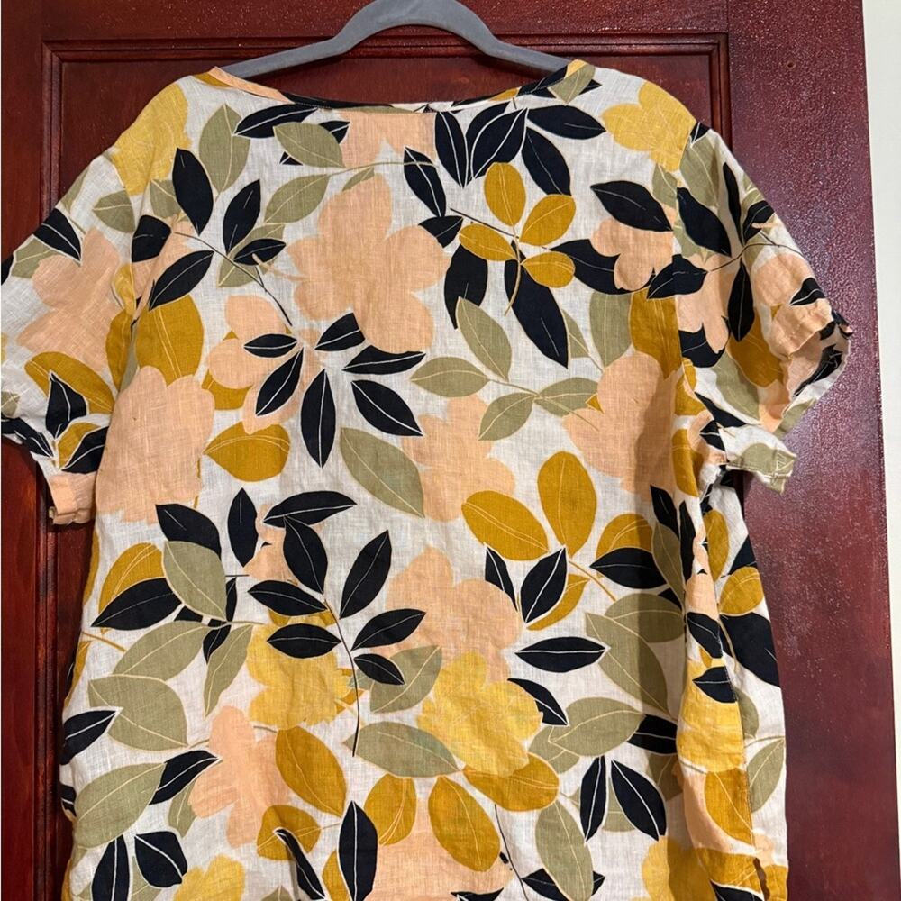 100% Linen Rachel Zoe Women’s 2X Blouse Natural Airy Chic Work Career Timeless - Picture 2 of 4